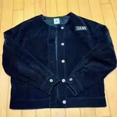VANS ノーカラージャケット 黒　コーデュロイ