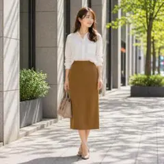 アーバンリサーチロッソ　ROSSO ベーシックタイトスカート 36 キャメルのサムネイル