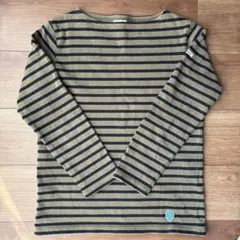 ORCIVAL コットンロード フレンチバスクシャツ　カーキ/ブラック