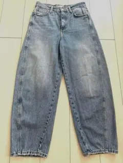 ZARA ワイドレッグデニムパンツ 34