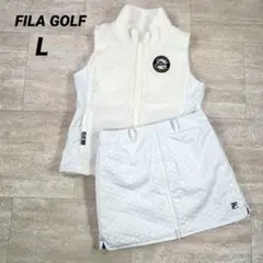 【フィラゴルフ】セットアップ　ボアベスト　スカートリバーシブル　ホワイト　L