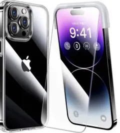 iPhone 14 promax 用フィルム付ケース全面保護セット