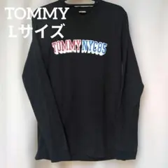 TOMMY トミー　メンズ　L ブラック　ロゴプリント　ロンT 長袖