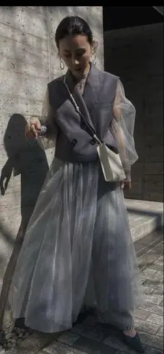 TAILORED VEST SET SHEER DRESS