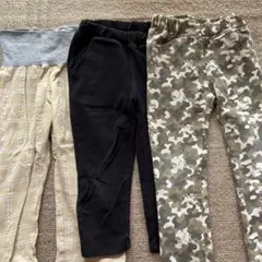 長ズボン3点セット ベージュ 黒 迷彩