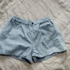 綿100 デニム風ショートパンツ130