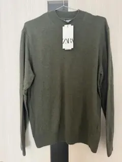 ZARA カーキ　メンズセーター　未使用タグ付き