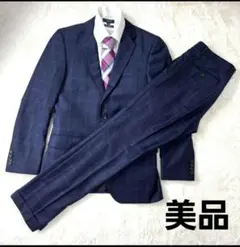 極美品 チェック柄 ビジネススーツ マルラーネ