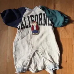 BREEZE ロンパース 70サイズ アイボリー/グリーン/ネイビー