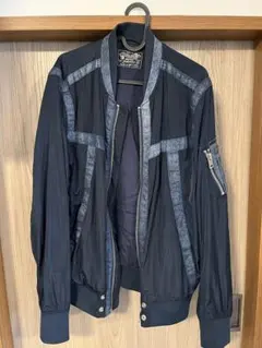 Diesel ライダースジャケット MA-1 ブルゾン　デニムパネル付き