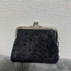 黒いハート模様のがま口コインケース 1ヶ月限定