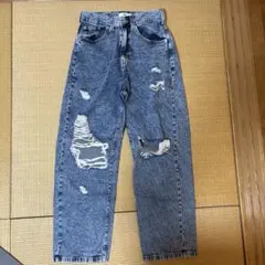ダメージ加工 デニムパンツ ブルー sサイズ