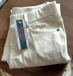 スクロール　BBジーンズ　スキニー　裏起毛　L 股下72cm　アイボリー