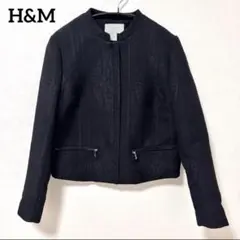 H&M ノーカラージャケット ブラック EUR 38