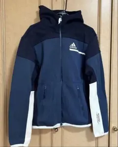 アディダス フルジップパーカー ブルー系（ネイビー） S