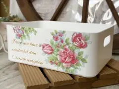 積み重ね収納BOX(大)※ストレイジBOX※小物入れ※デコパージュ薔薇