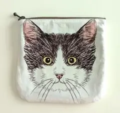 ハンドメイド★両面お顔の違う猫ちゃん★マルチポーチ★③
