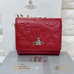 ショッパー付】Vivienne Westwood 3つ折り財布 レッド マット