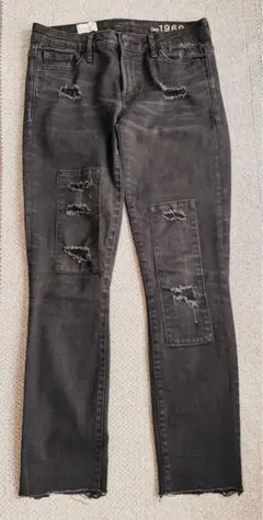 GAP スキニーデニム ダメージ加工 ストレッチ ダークグレー 25 美品