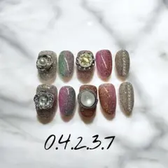 現品可　オーダー可　個性派パーツネイル