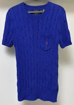 POLO RALPH LAUREN 半袖ニット XS 青