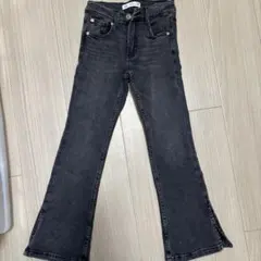 美品　ZARA kids グレー デニム　フレアパンツ サイズ128 ㌢
