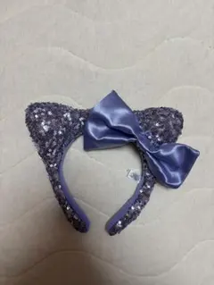 紫色 猫耳カチューシャ スパンコール