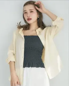 coca ガーゼシャツ　イエロー　完売品　sizeL