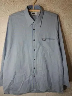 o8107　FILA　フィラ　ビッグ　長袖　細かめ　チェック　デザイン　シャツ