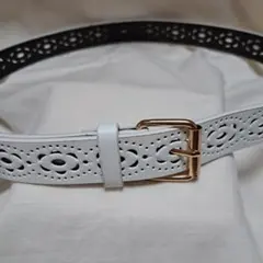 101 ホワイト穴あきデザインベルト
