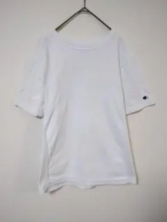 リバースウィーブ　チャンピオン　Tシャツ　メンズL　白色　無地　綿　左腕ロゴ