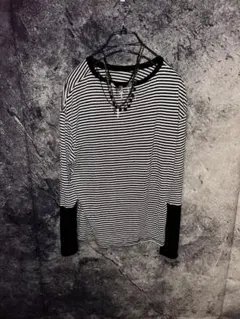 Y2K Black archive punk grunge ダメージ　ロンT Y2K Black archive punk grunge ダメージ ロンT - メルカリ