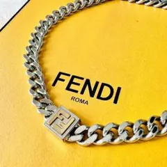 極美品✨フェンディ　ネックレス　FFネックレス　パラジウム風　ゴールド　喜平