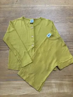 PETIT BATEAU マスタード カーディガン シャツ　セット116cm
