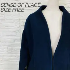 タイトル SENSE OF PLACE ノーカラーコート Free ネイビーのサムネイル