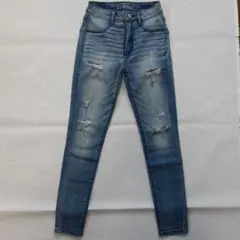 アメリカンイーグル　OUTFITTERS 　スキニー　ジーンズ　　ダメージのサムネイル