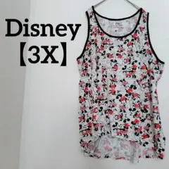 Disney 【3X】ホワイト ミッキーマウス ノースリーブ Tシャツ