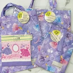 レッスンバッグ 体操着袋 シューズバッグ 巾着 ４点セット プリンセス パープル