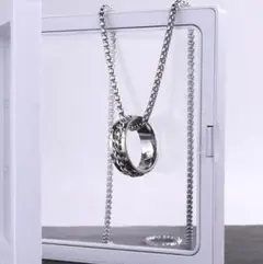 ★再販無し★ネックレス　シルバー　男女兼用　アクセサリー　海外　おしゃれ　リング