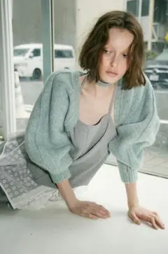 SOLOV CURVY KNIT BOLERO ミント