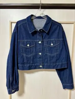 ダークブルー クロップドデニムジャケット