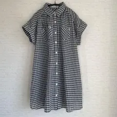 AS KNOW AS PINKY　レディース　半袖ブラウス　Ｆサイズ　チェックのサムネイル
