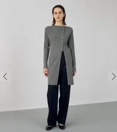DES PRES コンフォートレーヨンストレッチ ロングカーディガン　ブラックのサムネイル