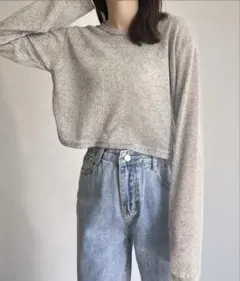 新品未使用　ISOOK クロップドシアートップス