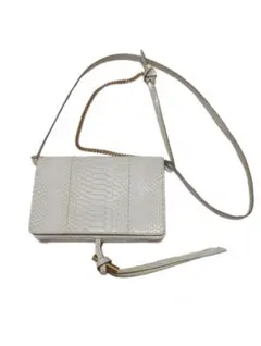 ステラ マッカートニー パイソン型押し フラップショルダーバック