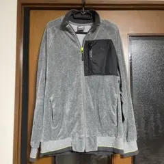 グレー フリースジャケット ジップアップ