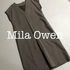 ミラオーウェン　Ｖネックワンピース　グレー　重ね着も◎ a838