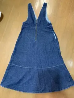 デニム　ジャンパースカート　フレア　ロングスカート　ワンピース