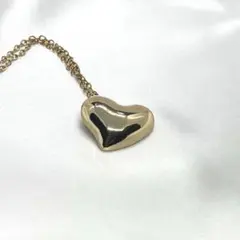 ぷっくり ハートネックレス ゴールド 3D 立体感 ボリューム感