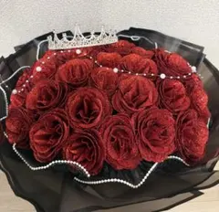 108本赤・ピンクバラブーケ ラメ付き❣️ プレゼント枯れない花永生